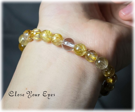 ７．５ｍｍエナジーブレス　金のルチルクォーツ　０１　オンリーワンブレス