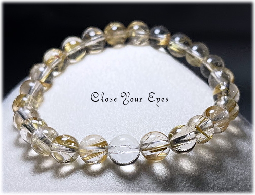 ７ｍｍエナジーブレス　金のルチルクォーツ　０１　オンリーワンブレス