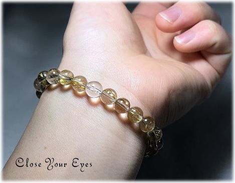 ７ｍｍエナジーブレス　金のルチルクォーツ　０１　オンリーワンブレス