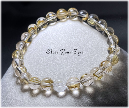 ７ｍｍエナジーブレス　金のルチルクォーツ　０１　オンリーワンブレス