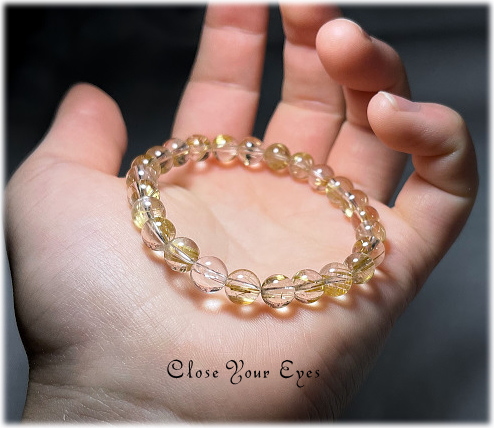 ７ｍｍエナジーブレス　金のルチルクォーツ　０１　オンリーワンブレス