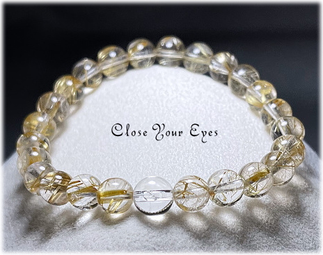 ７ｍｍエナジーブレス　金のルチルクォーツ　０２　オンリーワンブレス