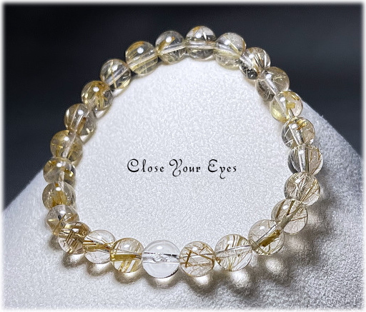 ７ｍｍエナジーブレス　金のルチルクォーツ　０２　オンリーワンブレス