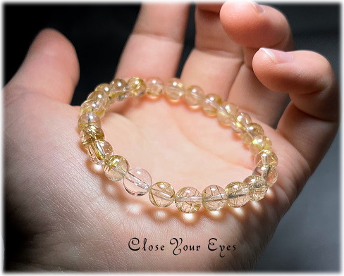 ７ｍｍエナジーブレス　金のルチルクォーツ　０２　オンリーワンブレス