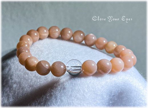 ８ｍｍエナジーブレス　オレンジムーンストーン　０１　オンリーワンブレス