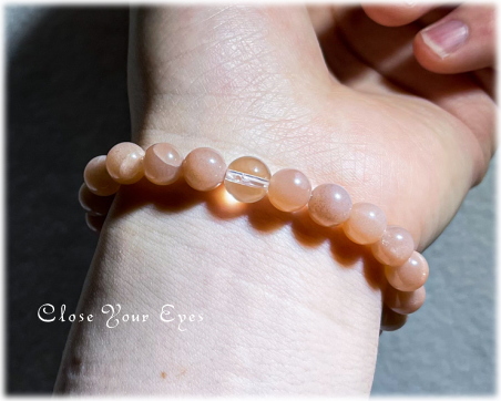 ８ｍｍエナジーブレス　オレンジムーンストーン　０１　オンリーワンブレス