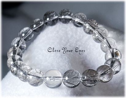 ９mmエナジーブレス　ブラックルチルクォーツ　オンリーワンブレス