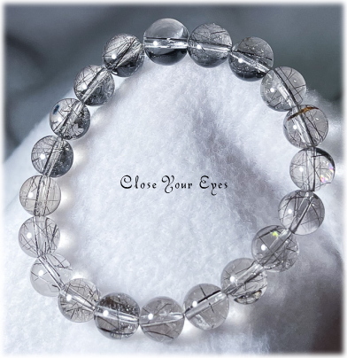 ９mmエナジーブレス　ブラックルチルクォーツ　オンリーワンブレス