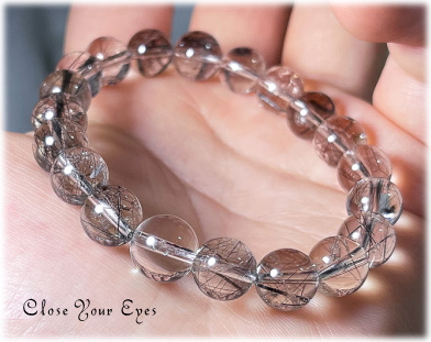 ９mmエナジーブレス　ブラックルチルクォーツ　オンリーワンブレス