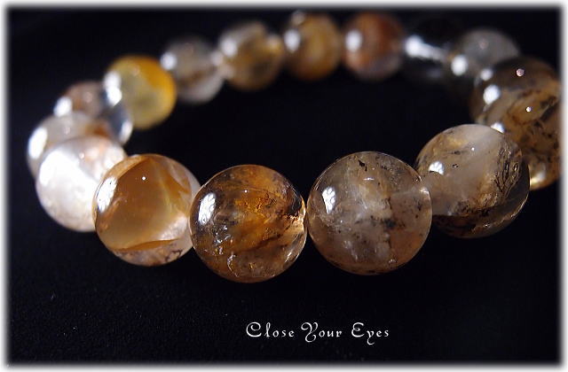 レアな石達　輝く樹林　デンドリティッククォーツ　１２ｍｍ玉ブレス　画像２