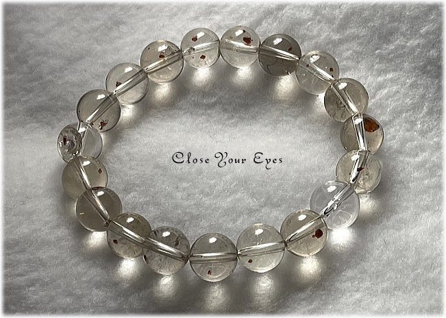 レアな石達　９ｍｍハイパーエナジーブレスレット　ガーネットインクォーツ