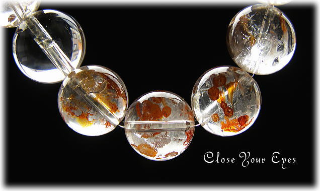 レアな石達　自然の織り成す芸術 ヘマタイト・イン・クォーツ・１１ｍｍ玉ブレス　画像３