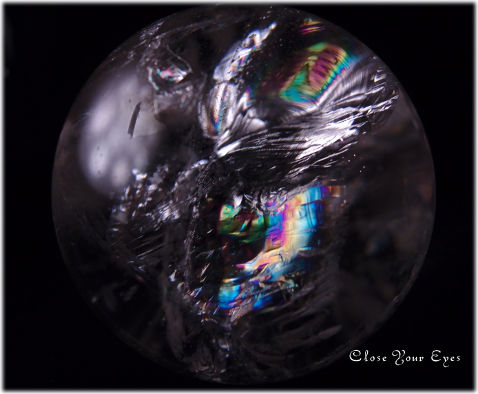 天然石パワーストーン レアな石達 レインボー水晶玉 70mm 京都