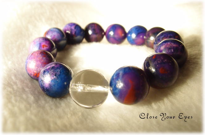 繊細さ溢れる ブルースギライト（リクトライト） １３．５ｍｍ玉ブレス　画像２