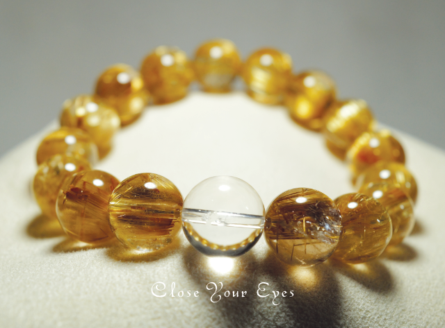 レアな石達　12mmエナジーブレス　高品質・タイチンルチルクォーツ