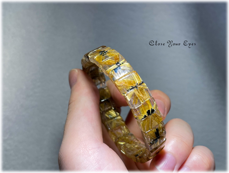 太陽ルチル エナジーバングル レアな石達 天然石パワーストーン 京都