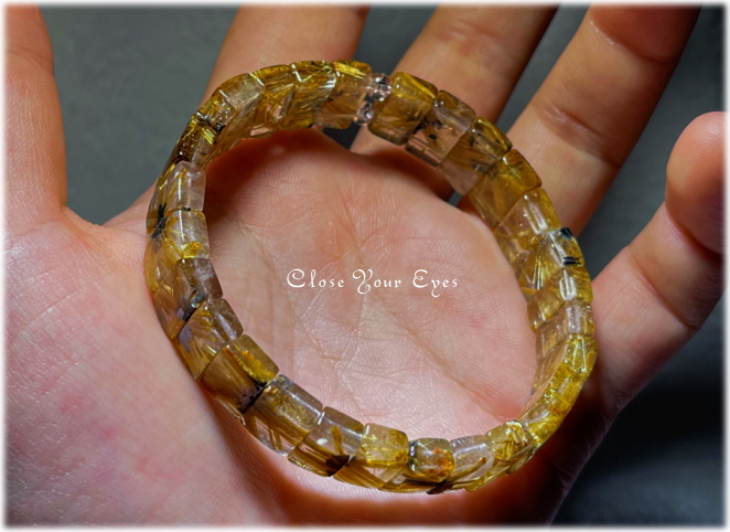 太陽ルチル エナジーバングル レアな石達 天然石パワーストーン 京都