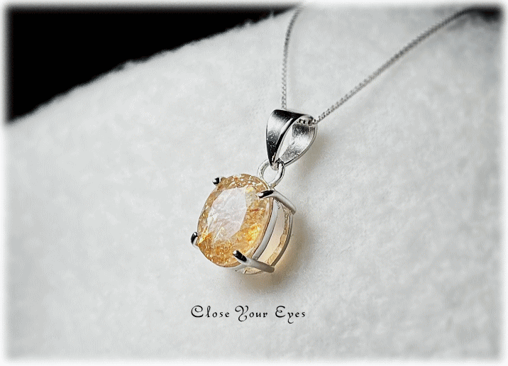 シルバーペンダント　サンストーン　画像１