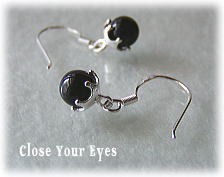 天然石シルバーピアス・ボール　オニキス