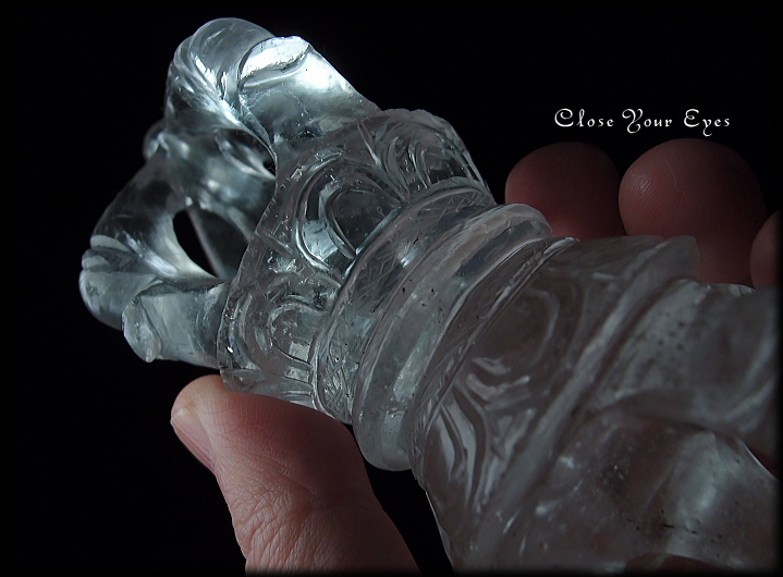 手彫りガネーシュヒマール産水晶　チベタンバジュラ　０１
