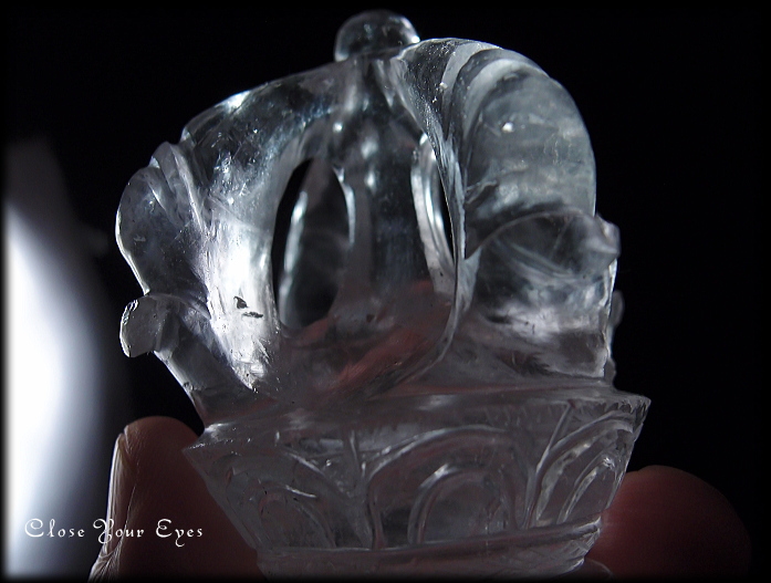 手彫りガネーシュヒマール産水晶　チベタンバジュラ　０１