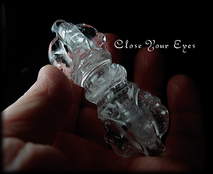 手彫りガネーシュヒマール産水晶　チベタンバジュラ　０２